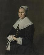 Frans Hals Portrait of woman with gloves Sweden oil painting artist
